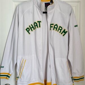 Phat Farm White Jacket with Green and Yellow Accents